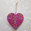 Magenta Oriental Heart Ornament