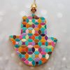 Big Almond Eye Shape Colorful Ceramic Hamsa
