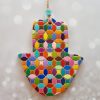 Big Almond Eye Shape Colorful Ceramic Hamsa
