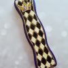 The Queen's Crown on Diamonds Pattern in Black and White Mezuzah Case