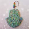 Colorful Hamsa With Mint Green Colored Geometrical Mandalas Pattern