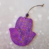 Warm Purple-magenta Hamsa Half Almond Pattern and Handful of Happy Color Splashes